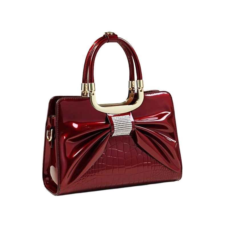 Stone Crafted Bow Leather Bag