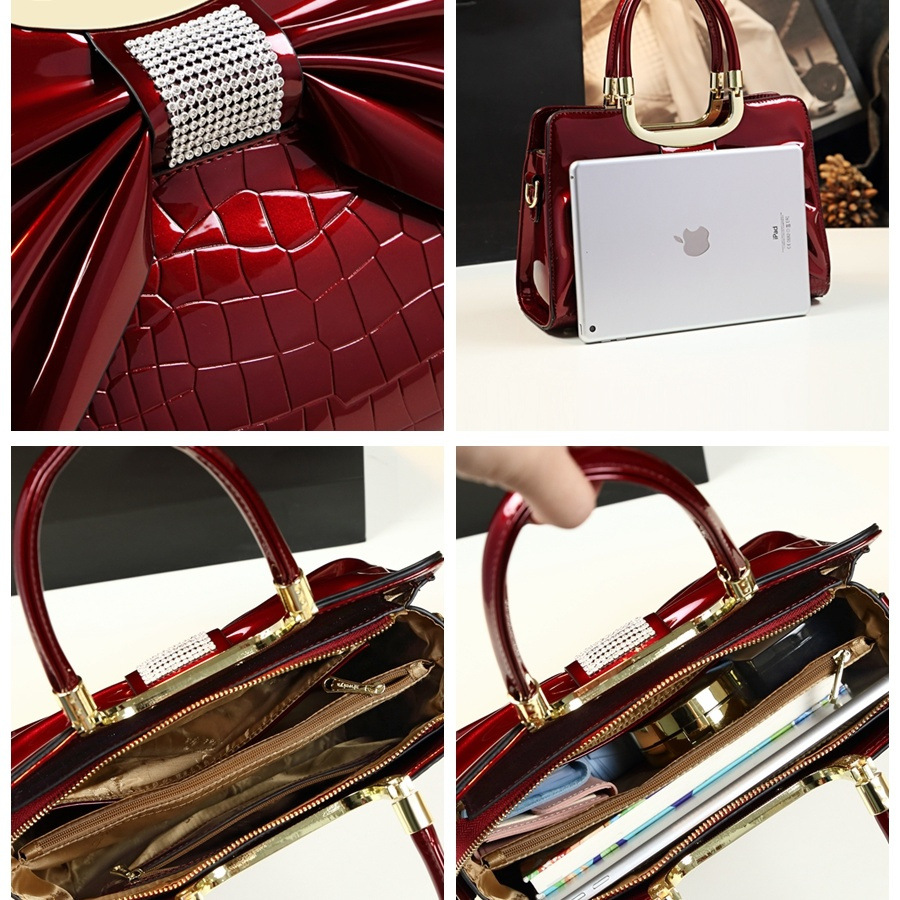 Stone Crafted Bow Leather Bag - Image 3